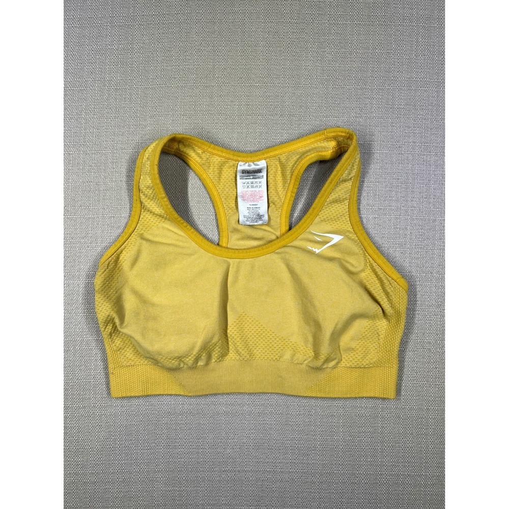 Gymshark Vital Seamless Sports Bra Yellow Marl Racerback Activewear Small